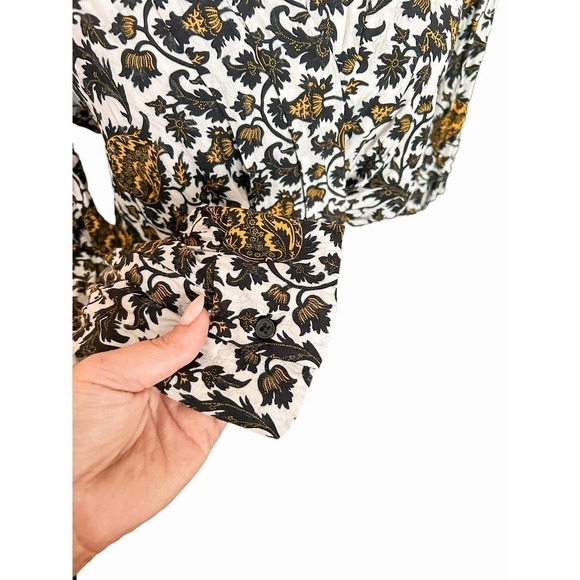 Sandro Dami Dress Black White Floral Crepe - Picture 6 of 11